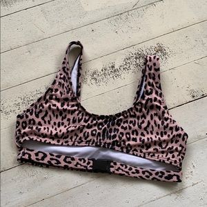 Cheetah print swim top with under boob